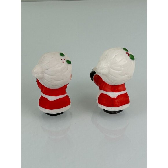 Vintage Set of 2 Mrs Claus Taper Candle Hugger Christmas Holiday Decoration Cute - Picture 9 of 14